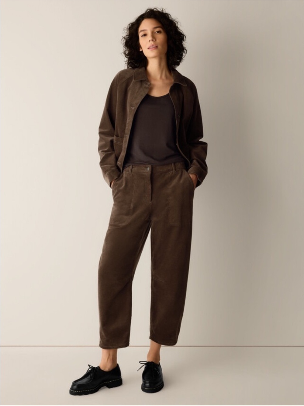 Eileen Fisher Organic Cotton Stretch Corduroy Arch Pant